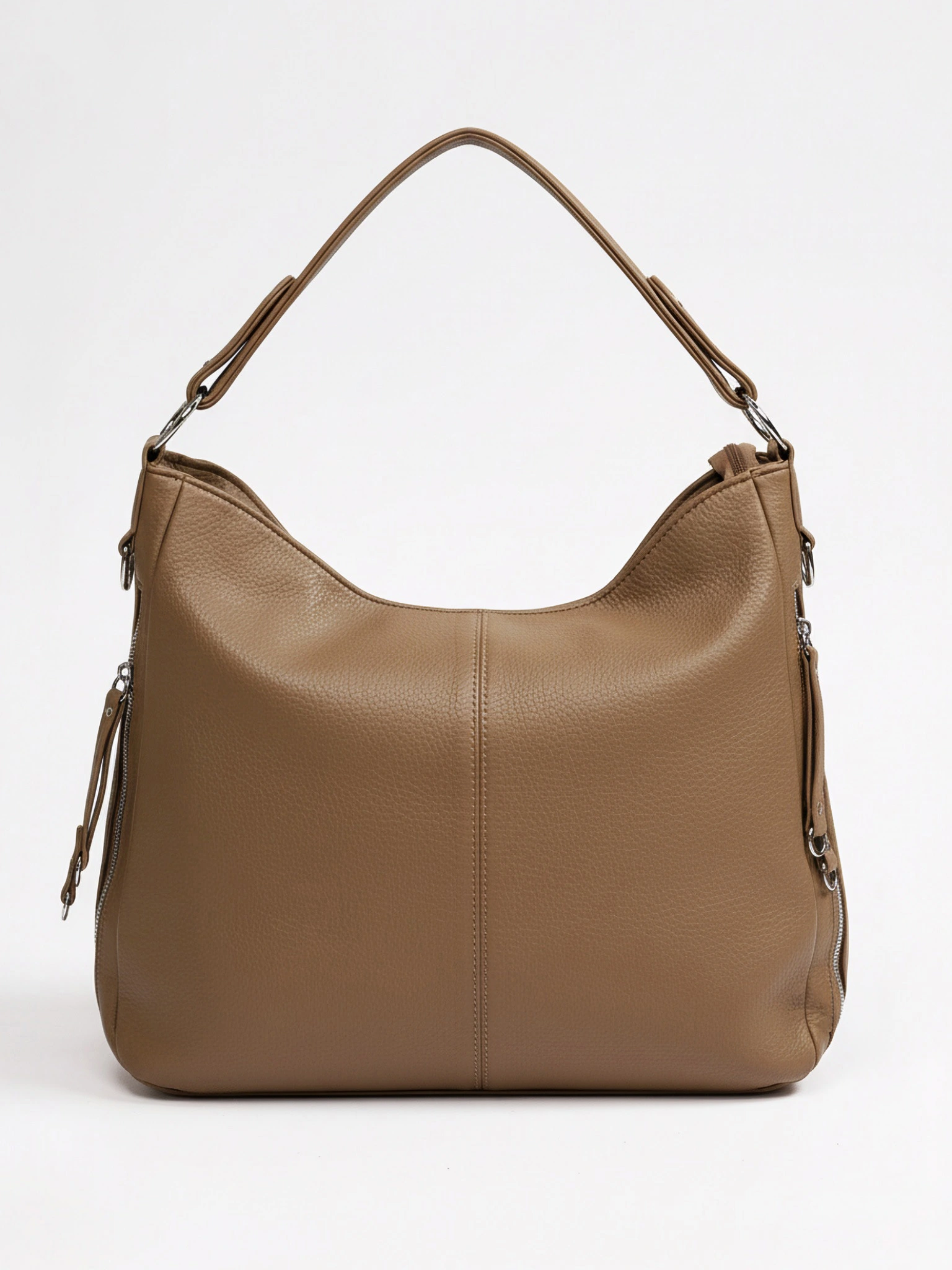 Сумка-шоппер  с боковыми карманами и декоративными пуллерами в ассортименте